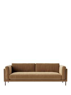Swoon Munich Large 3 Seater Sofa, Dark Leg, Biscuit Velvet