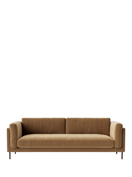 Swoon Munich Large 3 Seater Sofa, Dark Leg, Biscuit Velvet