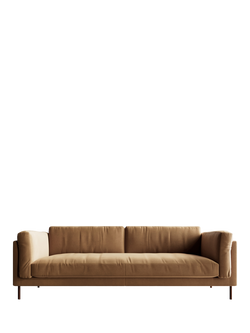 Swoon Munich Large 3 Seater Sofa, Dark Leg - view 2, Biscuit Velvet