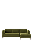 Swoon Munich Grand 4 Seater RHF Chaise End Sofa, Dark Leg, Fern Velvet