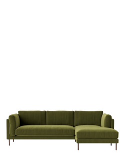 Swoon Munich Grand 4 Seater RHF Chaise End Sofa, Dark Leg, Fern Velvet