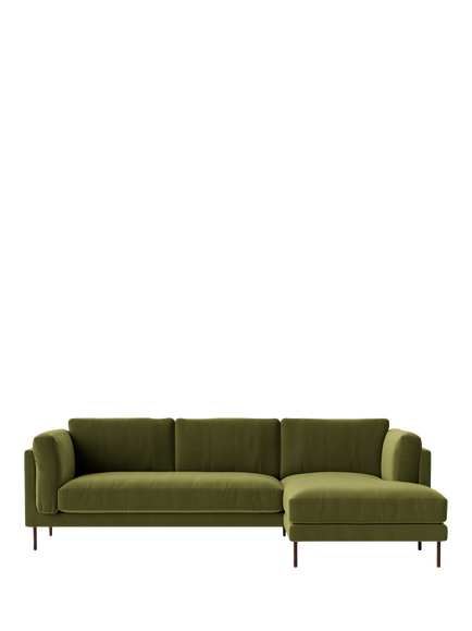 Swoon Munich Grand 4 Seater RHF Chaise End Sofa, Dark Leg, Fern Velvet