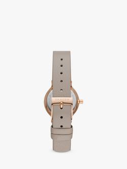 Skagen SKW3005 Women's Freja Eco Leather Strap Watch, Brown/Rose Gold - view 2, Brown/Rose Gold