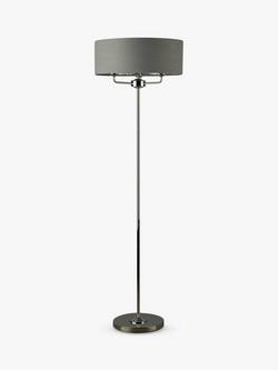 Laura Ashley Sorrento Floor Lamp - view 2, Polished Nickel/Charcoal Grey