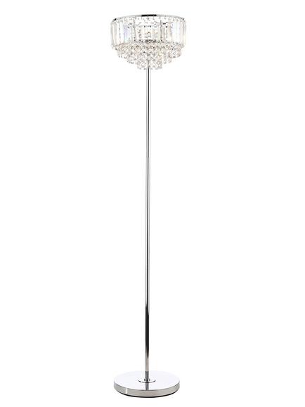 Laura Ashley Vienna Crystal Floor Lamp, Clear/Polished Chrome, Clear/Polished Chrome