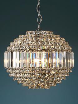 Laura Ashley Vienna Crystal Glass Globe Ceiling Light, Clear/Polished Chrome, Clear/Polished Chrome