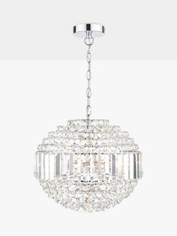 Laura Ashley Vienna Crystal Glass Globe Ceiling Light, Clear/Polished Chrome - view 2, Clear/Polished Chrome
