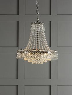 Laura Ashley Enid Grand Crystal Glass Chandelier Ceiling Light, Clear, Clear