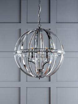 Laura Ashley Aidan Crystal Grand Ceiling Light, Clear/Polished Chrome - view 2, Clear/Polished Chrome