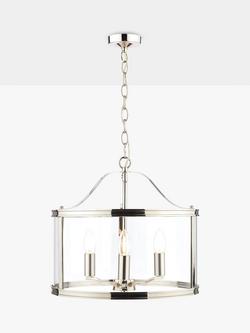 Laura Ashley Harrington 3 Arm Glass Ceiling Light - view 2, Polished Nickel