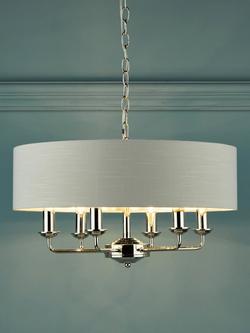 Laura Ashley Sorrento 6 Arm Ceiling Light, Polished Nickel/Silver