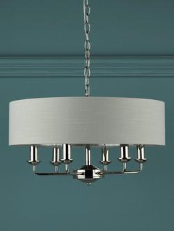 Laura Ashley Sorrento 6 Arm Ceiling Light - view 2, Polished Nickel/Silver