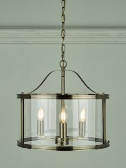 Laura Ashley Harrington 3 Arm Glass Ceiling Light, Antique Brass