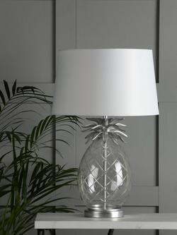 Laura Ashley Pineapple Glass Large Table Lamp - view 2, Polished Chrome