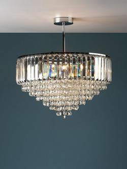 Laura Ashley Vienna Semi Flush  Ceiling Light, Chrome