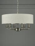 Laura Ashley Sorrento 6 Arm Ceiling Light, Satin Nickel/Natural