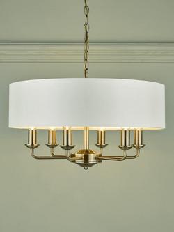Laura Ashley Sorrento 6 Arm Ceiling Light, Antique Brass/Ivory