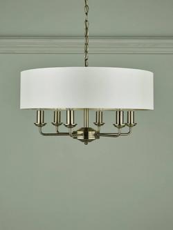 Laura Ashley Sorrento 6 Arm Ceiling Light - view 2, Antique Brass/Ivory