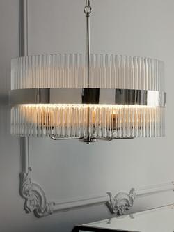 Laura Ashley Alexa Grand Ceiling Light, Clear/Polished Nickel, Clear/Polished Nickel