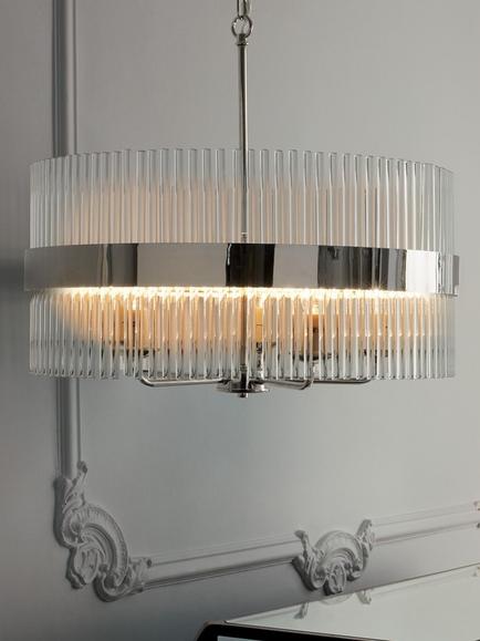Laura Ashley Alexa Grand Ceiling Light, Clear/Polished Nickel, Clear/Polished Nickel