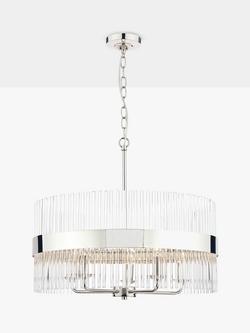 Laura Ashley Alexa Grand Ceiling Light, Clear/Polished Nickel - view 2, Clear/Polished Nickel