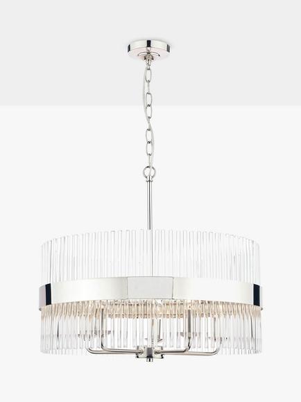 Laura Ashley Alexa Grand Ceiling Light, Clear/Polished Nickel - view 2, Clear/Polished Nickel