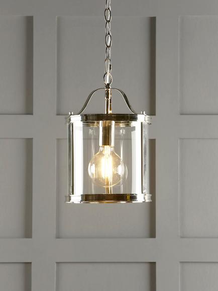 Laura Ashley Harrington Glass Ceiling Light, Clear/Polished Nickel, Clear/Polished Nickel