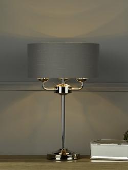 Laura Ashley Sorrento 3 Arm Table Lamp, Silver/Charcoal Grey