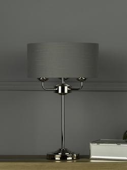 Laura Ashley Sorrento 3 Arm Table Lamp - view 2, Silver/Charcoal Grey