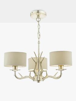 Laura Ashley Mulroy 3 Arm Chandelier Ceiling Light, Champagne - view 2, Champagne