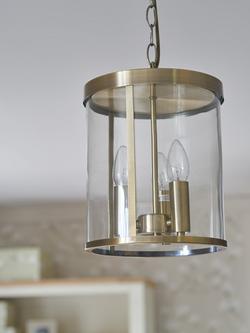 Laura Ashley Selbourne Ceiling Light, Clear/Antique Brass