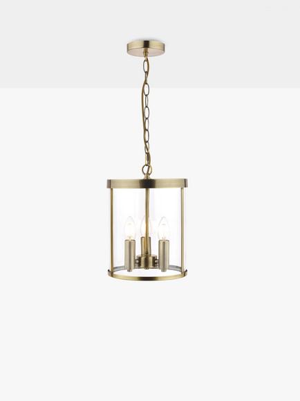 Laura Ashley Selbourne Ceiling Light - view 2, Clear/Antique Brass
