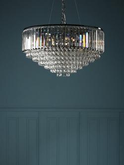 Laura Ashley Vienna Grand Crystal Glass Ceiling Light, Clear/Polished Chrome - view 2, Clear/Polished Chrome
