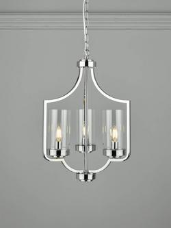 Laura Ashley Joseph Chandelier Ceiling Light, 3 Arm, Polished Chrome