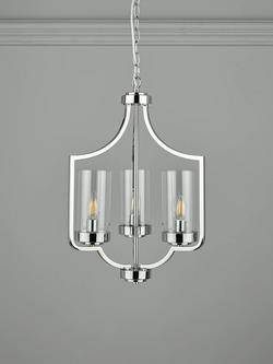 Laura Ashley Joseph Chandelier Ceiling Light, 3 Arm - view 2, Polished Chrome