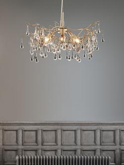 Laura Ashley Willow Crystal Branch Ceiling Light, Satin Champagne - view 2, Satin Champagne