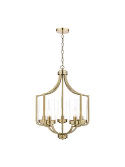 Laura Ashley Joseph Chandelier Ceiling Light, 5 Arm - view 2, Antique Brass
