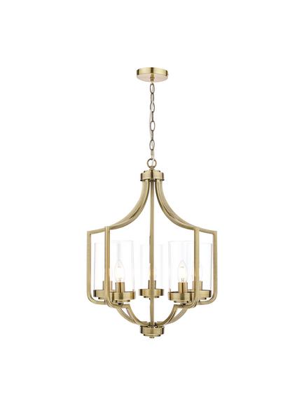 Laura Ashley Joseph Chandelier Ceiling Light, 5 Arm - view 2, Antique Brass