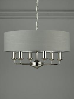 Laura Ashley Sorrento 6 Arm Ceiling Light - view 2, Polished Nickel/Charcoal