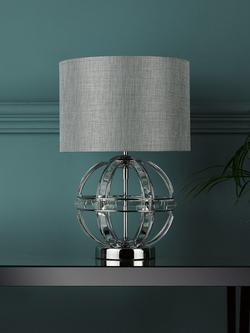 Laura Ashley Aidan Crystal Table Lamp, Polished Chrome - view 2, Polished Chrome