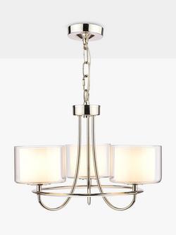 Laura Ashley Southwell 3 Arm Ceiling Light, Polished Nickel, Polished Nickel