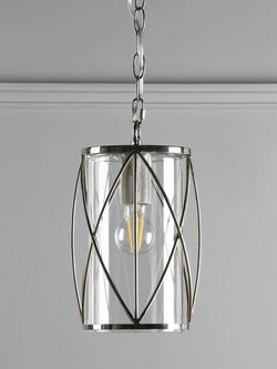 Laura Ashley Beckworth Glass Ceiling Light, Polished Nickel - view 2, Polished Nickel