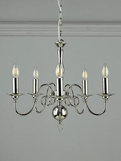 Laura Ashley Winchester 5 Arm Ceiling Light - view 2, Polished Nickel