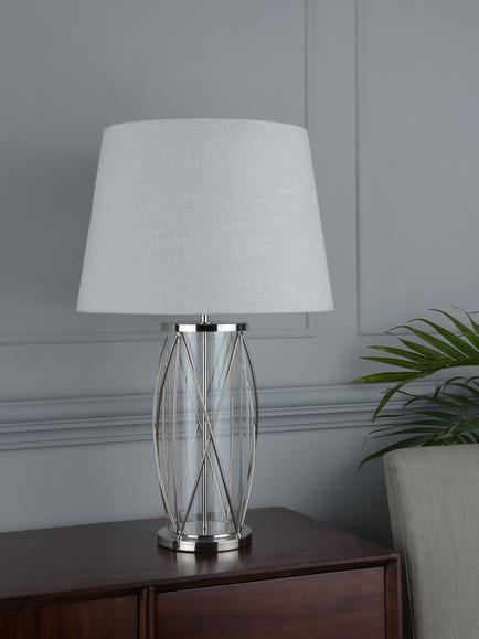 Laura Ashley Beckworth Table Lamp, Polished Nickel - view 2, Polished Nickel