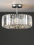 Laura Ashley Fernhurst Crystal Semi-Flush Ceiling Light, Clear/Polished Chrome