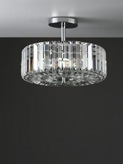 Laura Ashley Fernhurst Crystal Semi-Flush Ceiling Light, Clear/Polished Chrome - view 2, Clear/Polished Chrome