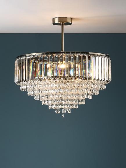 Laura Ashley Vienna Semi Flush  Ceiling Light, Antique Brass