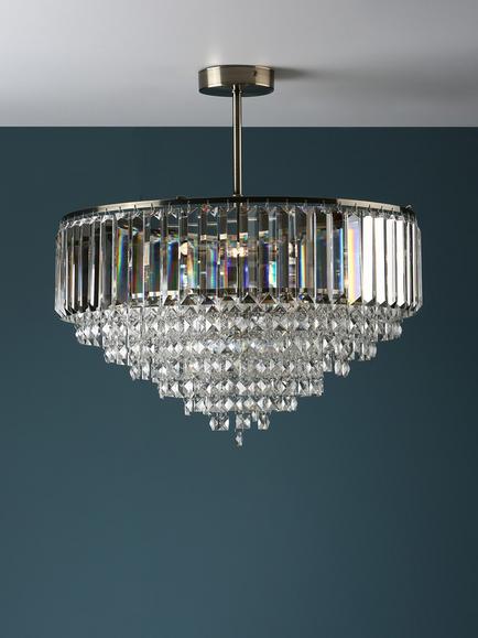 Laura Ashley Vienna Semi Flush  Ceiling Light - view 2, Antique Brass