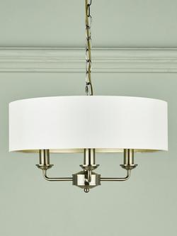 Laura Ashley Sorrento 3 Arm Ceiling Light - view 2, Antique Brass/Ivory