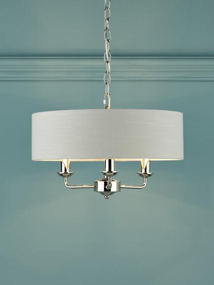 Laura Ashley Sorrento 3 Arm Ceiling Light, Polished Nickel/Silver